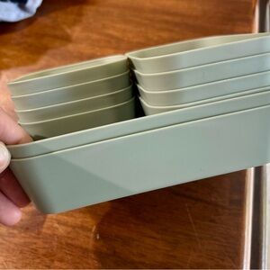 Sleek Green Desk Organizer Trays 10 piece set NWOT